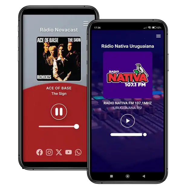Aplicativo da rádio no celular